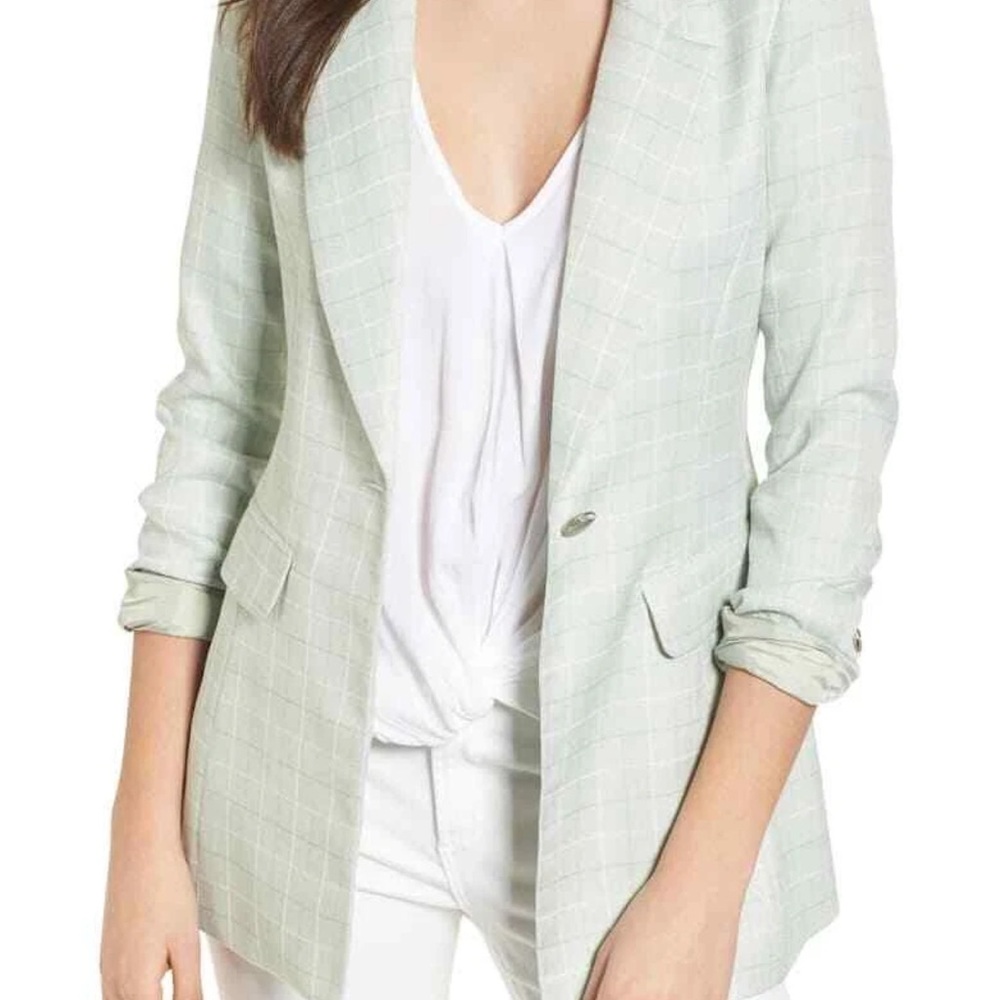 Chriselle x J.O.A. Women's Green Blazer With Silver Accents Size Medium